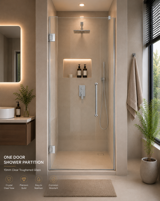 AAKARO NANO Frameless One Door Shower Partition
