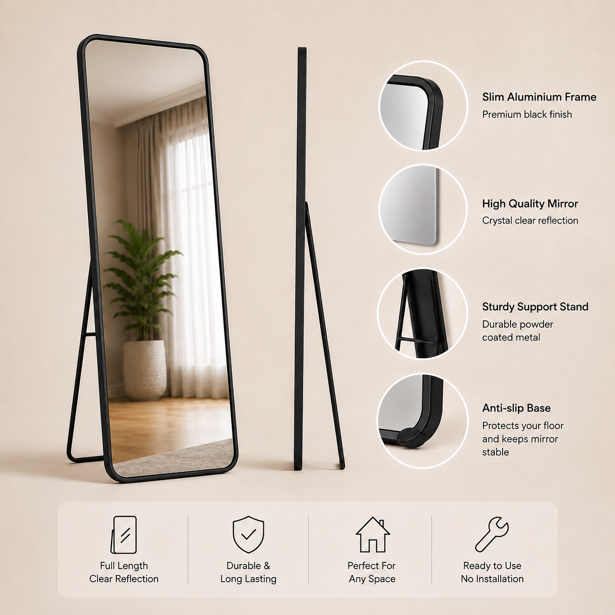 AAKARO Framed Full-Length Mirror