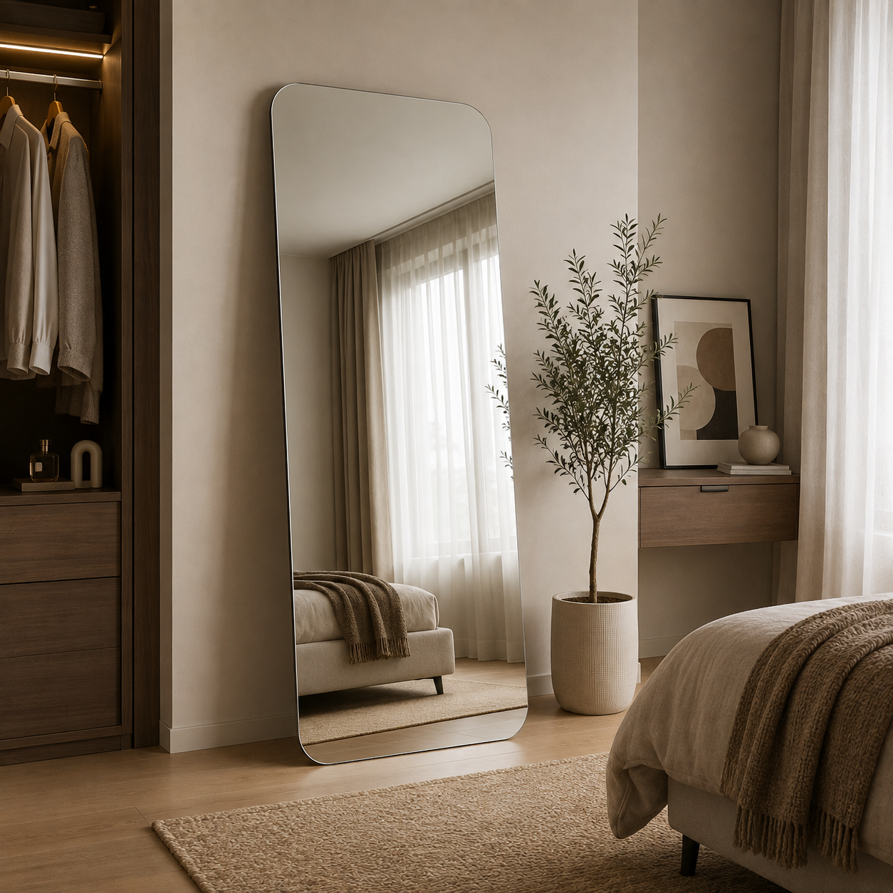 AAKARO Frameless Full-Length Mirror
